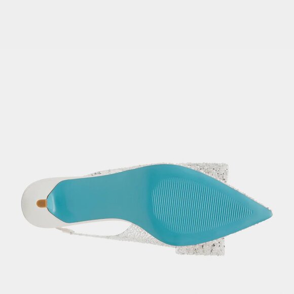 NEW BETSEY JOHNSON Patti Faux Pearl Slingback Heels With Bow in Pearl 825 3m7 - Picture 6 of 12